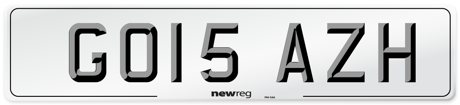 GO15 AZH Number Plate from New Reg